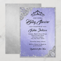 Diamond dentelle violet argent Baby shower fille