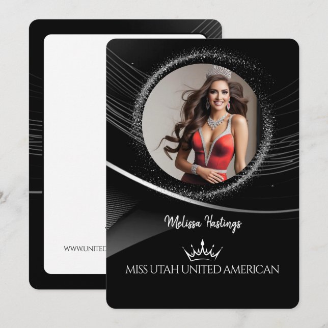 Invitation Diamond Dust Premium Pageant Promo Card (Devant / Derrière)
