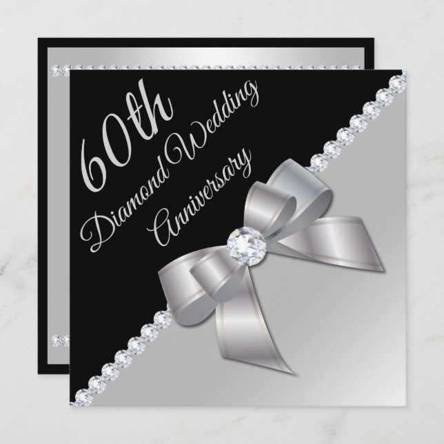 Invitation Diamonds 6e anniversaire de Mariage (Devant / Derrière)