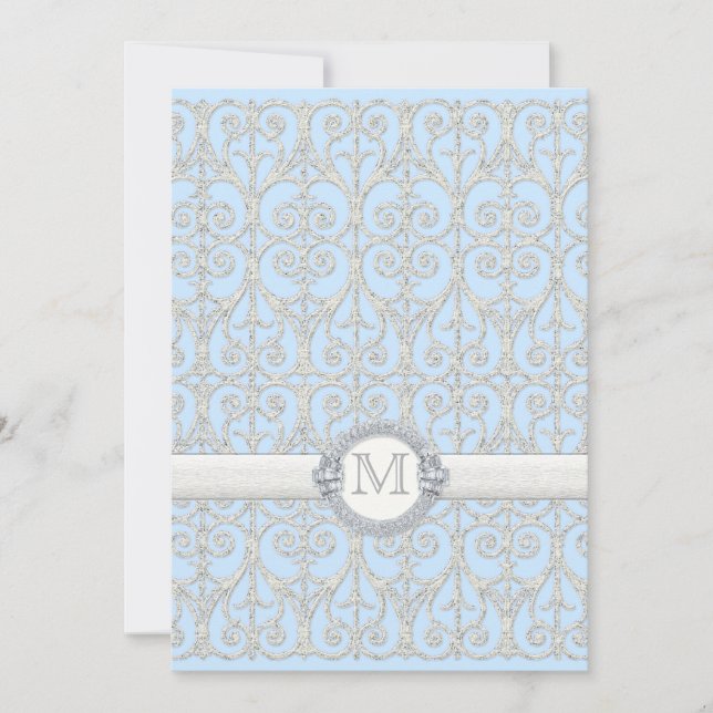 Invitation Diamonds et dentelle, douches pour couples (Devant)