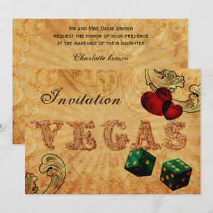Invitation Dice vert émeraude Vintage Vegas mariage invite