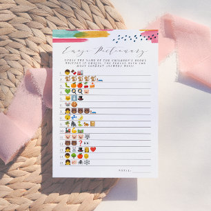 Invitation Dictionnaire d'Emoji de Livre pour Enfants   Rose 