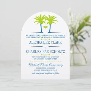 Invitation Die Cut Lime Royal Blue Beach Typographie Invitati