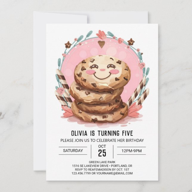 Invitation Digital Modern Editable Cookies Anniversaire (Devant)