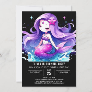 Invitation Digital Under the Sea Mermaid Anniversaire