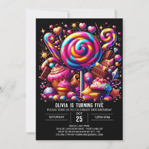 Invitation Digital Whimsical Candyland Digital Anniversaire