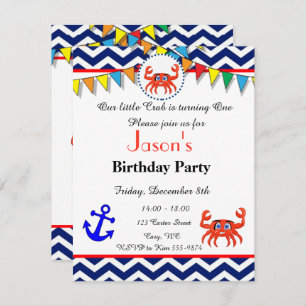 Invitation d'illustration de crabe