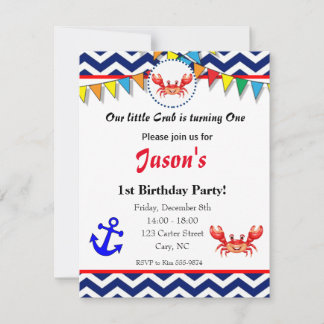 Invitation d'illustration de crabe