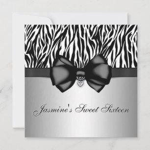 Invitation d'impression Zebra bitumineux [Argent]