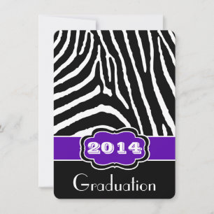 Invitation d'impression Zèbre violet, noir, blanc