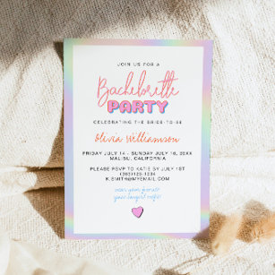 Invitation DINA Holographic Space Cowgirl Bachelorette Party