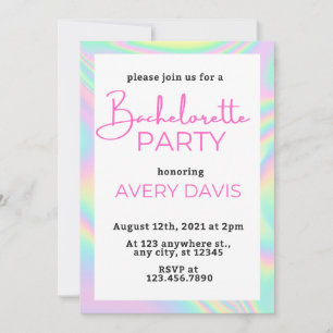 Invitation DINA Holographic Space Cowgirl Bachelorette Party