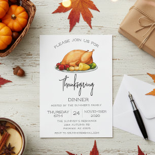 Invitation Dinde de dîner de Thanksgiving