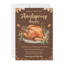 Dinde de dîner de Thanksgiving Citrouilles Marron