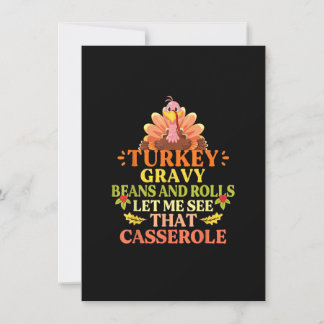 Invitation Dinde, sauce, haricots et pains, laissez-moi voir 