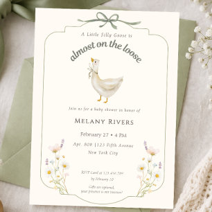 Invitation Dindon de la farce en liberté Baby Shower fleurs d