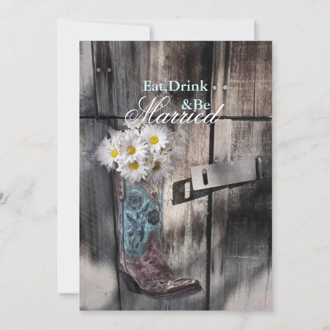 Invitation dîne de répétition mariage de cowboy de la marguer (Dos)