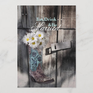 Invitation dîne de répétition mariage de cowboy de la marguer
