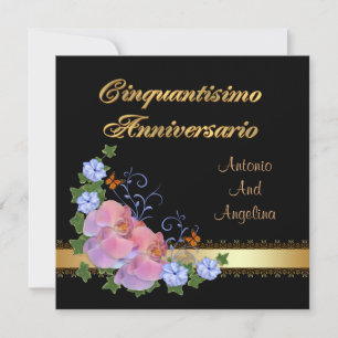Invitation Dîner 50e anniversaire, italien