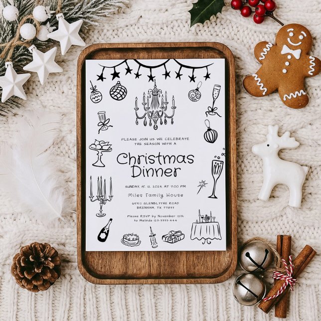 Invitation Dîner avec main fantaisie (Créateur téléchargé)