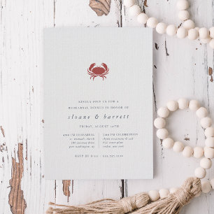 Invitation Dîner classique de répétition de crabe nautique