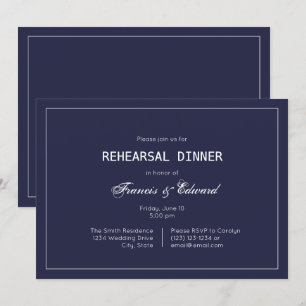 Invitation Dîner classique simple de répétition de la marine 