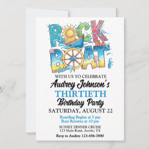 Invitation Dîner Coucher Croisière Rocher Le Bateau Anniversa