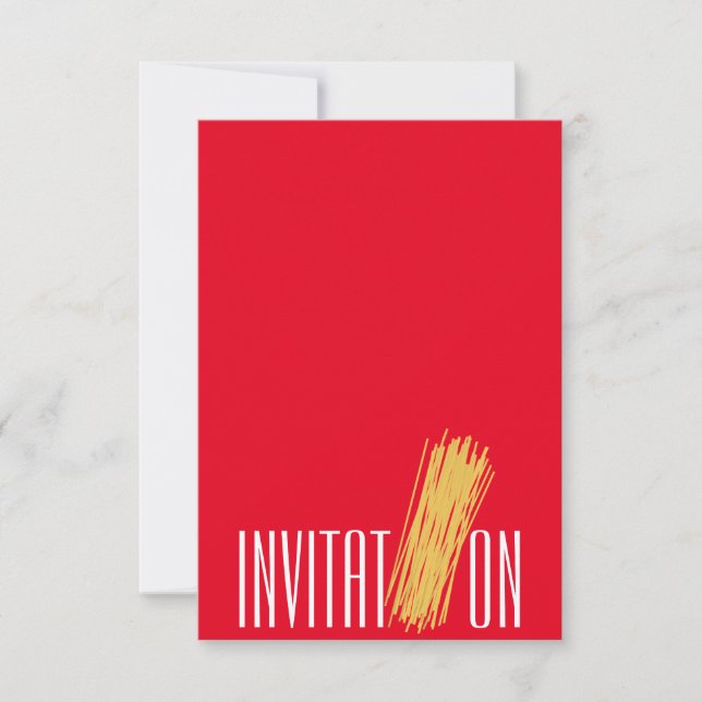 Invitation Dîner Cuisine Party Italien Spaghetti (Devant)