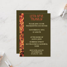 Dîner d'action de grâces vert foncé Fête d'automne