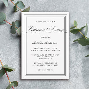 Invitation Dîner d'adieu simple et élégant pour la retraite