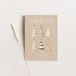 Invitation Dîner d'anniversaire beige avec Casquette