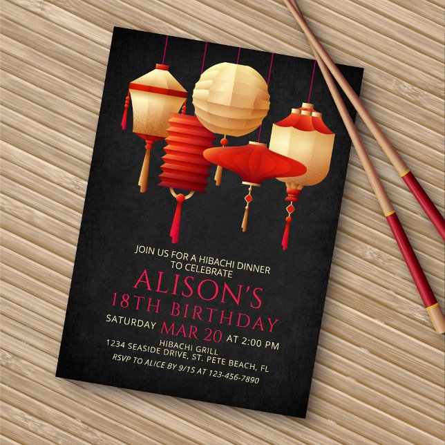 Invitation Dîner d'anniversaire Hibachi (Créateur téléchargé)