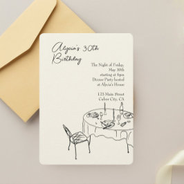 Invitation Dîner d'anniversaire pour 30ème anniversaire