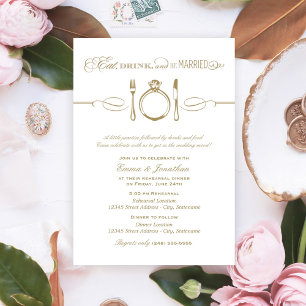 Invitation Dîner d'antiquité pour boire et être marié
