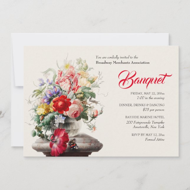 Invitation Dîner de banquet victorien (Devant)