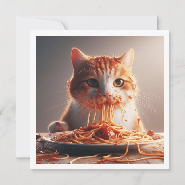 Invitation Dîner de chat amusant invitation, Anniversaire de  (Devant)