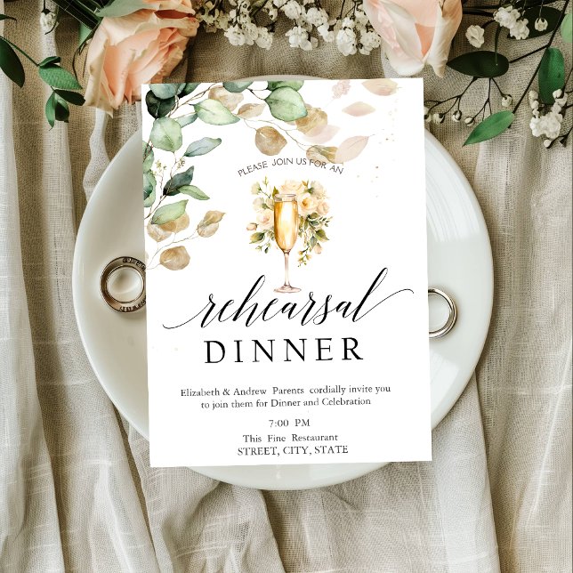 Invitation Dîner de dégustation de vin Eucalyptus Green (Créateur téléchargé)