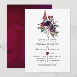 Invitation Dîner de dégustation de vin rouge prune de Bourgog