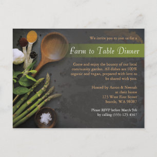 Invitation dîner de ferme à table