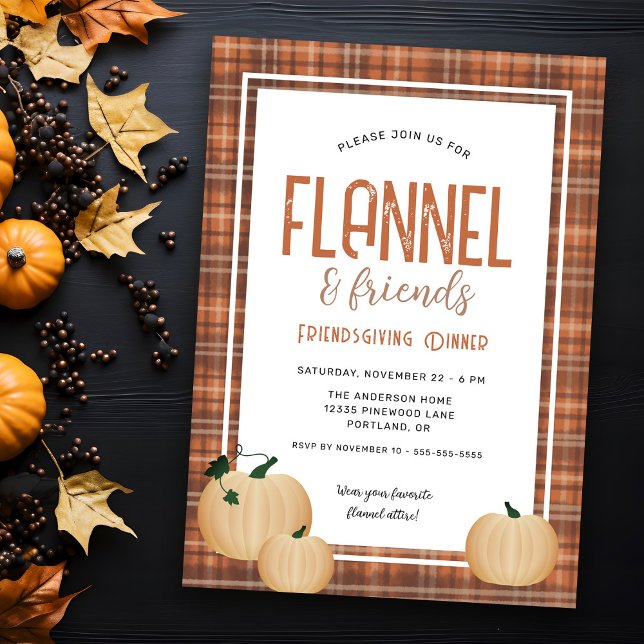 Invitation Dîner de Friendsgiving avec Flannel et ses amis (Créateur téléchargé)