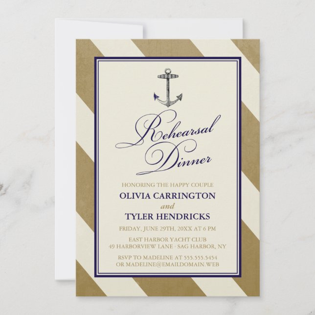 Invitation Dîner de la Marine Nautique et de la Répétition d' (Devant)