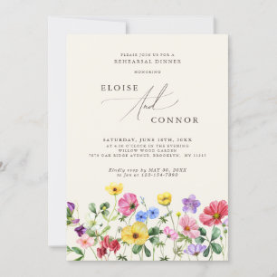Invitation Dîner de la répétition de la florale fleur sauvage