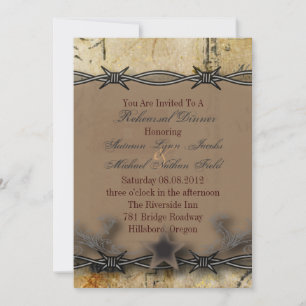 Invitation dîner de la répétition mariage de l'ouest