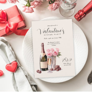Invitation Dîner de la Saint Valentin au Champagne
