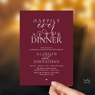 Invitation Dîner de mariage Moody Meriot pour toujours heureu