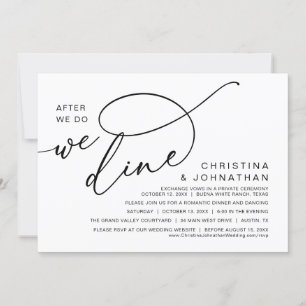 Invitation Dîner de Mariage Romantique, Après Nous Nous Mario