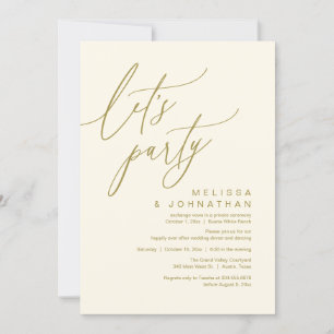 Invitation Dîner de mariage romantique dansant, faisons la fê