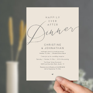Invitation Dîner de mariage romantique moderne et heureux pou