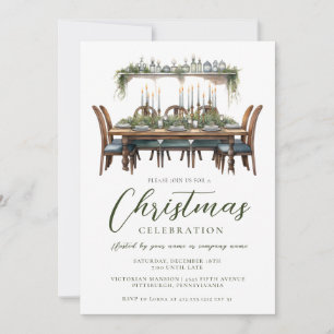 Invitation Dîner de Noël élégant Entreprise/Personnel