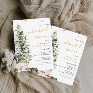 Invitation Dîner de Noël Pine Tree